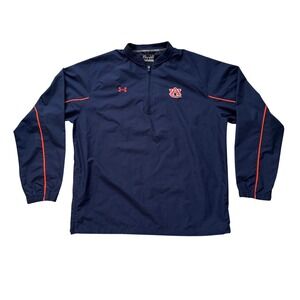 Under Armour Windbreaker Auburn War Eagle‎ Pullover Jacket Half Zip Men's Large